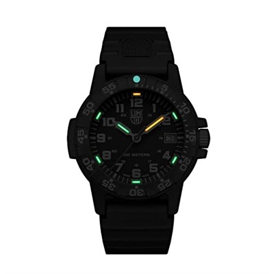 Luminox Leatherback SEA Turtle XS.0301.L Erkek Saati Küçük 39 mm - Askeri Saat Siyah Tarih Göstergeli 100 m Su Geçirmez, Schwarz, Bant