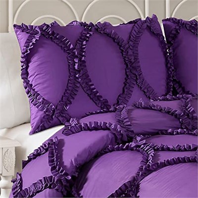 Lush Decor Avon 3 Parça Yorgan Seti, Nötr, Tam/Queen - Seçenekler: Full/Queen, King, Tam / Queen
