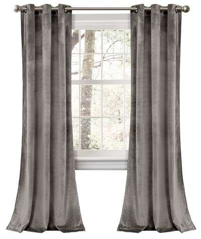 Lush Decor Prima Kadife Perdeler Renkli Blok Oda Karartma Pencere Panel Seti Oturma, Yemek, Yatak Odası (Çifti), 96,5 cm G x 213,4 cm L, Gri - Seçenekler: 38