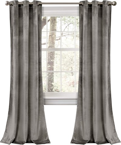 Lush Decor Prima Kadife Perdeler Renkli Blok Oda Karartma Pencere Panel Seti Oturma, Yemek, Yatak Odası (Çifti), 96,5 cm G x 213,4 cm L, Gri - Seçenekler: 38