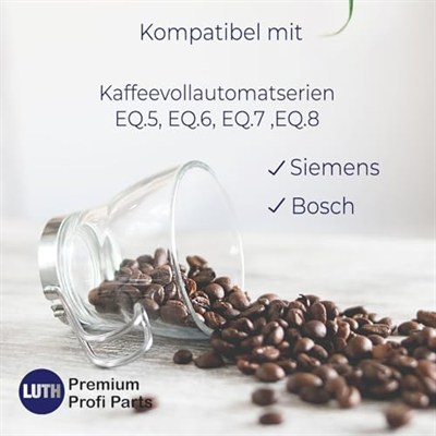 LUTH Premium Profi Parts Demleme ünitesi, demleme grubu, Bosch Siemens EQ5 EQ6 EQ7 EQ8 ile uyumlu, tam otomatik kahve makinesi için, 11014117 11009614 gri