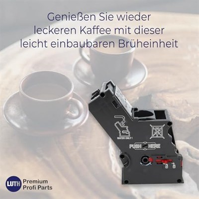 LUTH Premium Profi Parts Demleme ünitesi, demleme grubu, Bosch Siemens EQ5 EQ6 EQ7 EQ8 ile uyumlu, tam otomatik kahve makinesi için, 11014117 11009614 gri