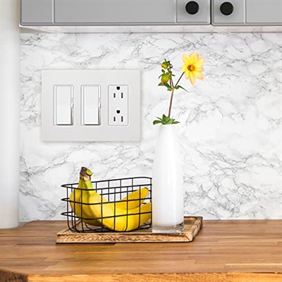 Lutron Claro 3 Gang Dekoratör/Rocker Duvar Plakası, Parlak, Kahverengi (1li Paket) | CW-3-BR