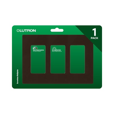Lutron Claro 3 Gang Dekoratör/Rocker Duvar Plakası, Parlak, Kahverengi (1li Paket) | CW-3-BR