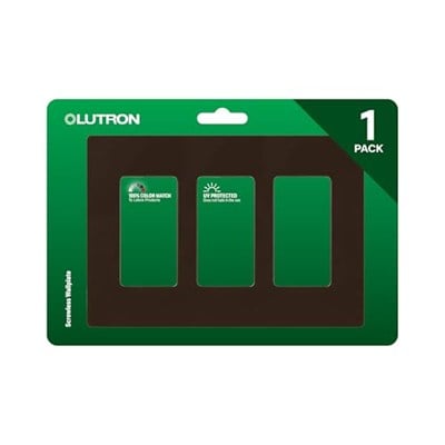 Lutron Claro 3 Gang Dekoratör/Rocker Duvar Plakası, Parlak, Kahverengi (1li Paket) | CW-3-BR