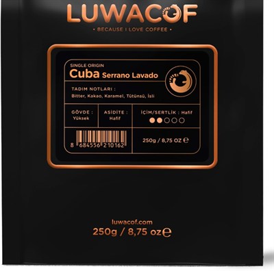 Luwacof Cuba Serrano Lavado Yöresel Kahve (Öğütülmüş Filtre Kahve) 250 Gr
