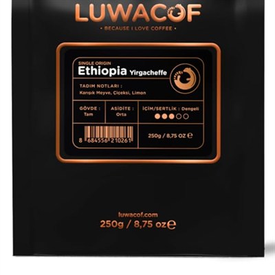 Luwacof Ethiopia Yirgacheffe Yöresel Kahve (Öğütülmüş Filtre Kahve) 250 Gr