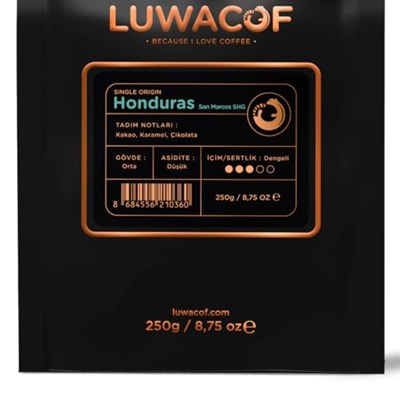 Luwacof Honduras San Marcos SHG Yöresel Kahve (Öğütülmüş Filtre Kahve) 250 Gr