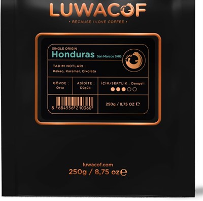 Luwacof Honduras San Marcos SHG Yöresel Kahve (Öğütülmüş Filtre Kahve) 250 Gr