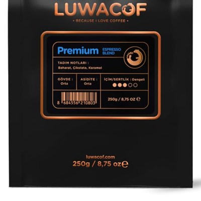 Luwacof Premium Espresso Blend Kahve (Çekirdek) 250 Gr