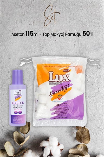 Lux Aseton 115 ml ve Top Makyaj Pamuğu 50li