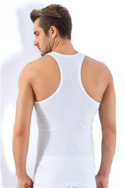 Lüx Drm Erkek Beyaz Sporcu Rambo Pamuklu Atlet, XL, SL1008LX-869SC00184032