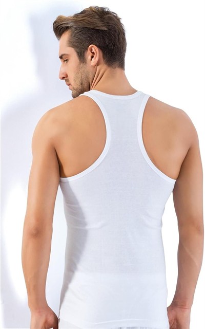 Lüx Drm Erkek Beyaz Sporcu Rambo Pamuklu Atlet, XL, SL1008LX-869SC00184032