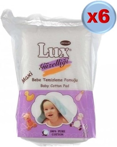 LUX Maxi Bebek Temizleme Pamuğu, 60lı, 6 Adet, Beyaz