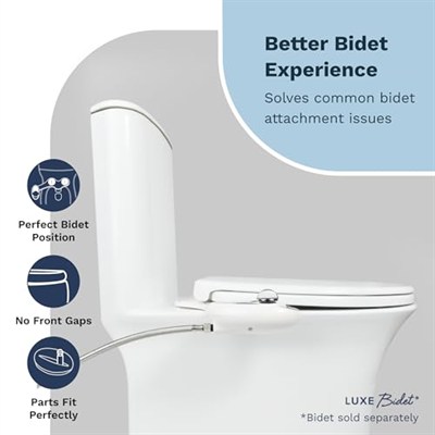 LUXE Bidet Luxe TS1008E Yavaş Kapanan, Hızlı Çıkarma Menteşeli ve Kaymaz Tamponlu Uzun Rahat Oturaklı Klozet Kapağı (Beyaz)