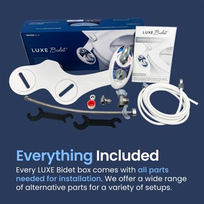 Luxe Bidet NEO 320 Klozet Üstü Bide Başlığı, Çift Memeli, Sıcak Su, Mavi