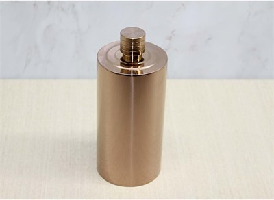 Luxofficial Silindir Tasarım Paslanmaz Çelik Matara - Rose Gold Mat Matbaa Kişisel Likör ve İçecek Şişesi 22x9 cm