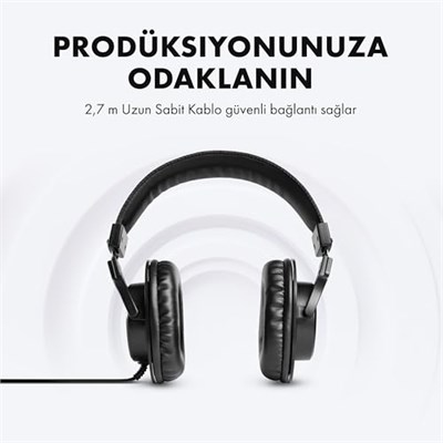 M-AUDIO HDH40 - Kulak Üstü Stüdyo Kulaklıkları, Stüdyo izleme, Podcasting ve Kayıt için Kapalı Arka Tasarım, Esnek Kafa Bandı ve 2.7m Kablo Ile