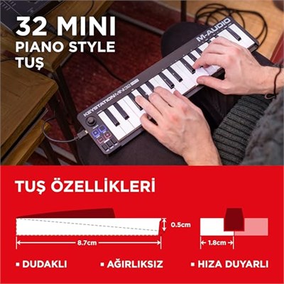 M-AUDIO Keystation Mini 32 MK3 USB MIDI Klavye Denetleyicisi, 32 Hız Duyarlı Mini Tuş ve Kayıt Yazılımı Dahil - Seçenekler: Controller Mini, Mini Pro Controller