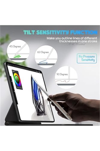 m.tk moveteck iPad 10. Nesil Kalem, Magnetik Şarj, Avuç İçi Red, Hassas Çizim, Eğim Yazı Fonksiyonu, Beyaz