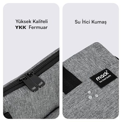 MACK Cityfit MCC-702 Laptop Çantası, Erkekler ve Kadınlar için Profesyonel Bilgisayar Çantası, 13,3 inç - 14.1 inç Notebook Çantası, Evrak Çantası, Gri