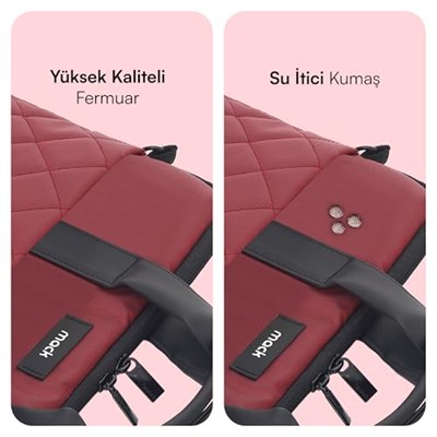 MACK Iksy MCC-902 Laptop Çantası, Erkekler ve Kadınlar için Profesyonel Bilgisayar Çantası, 13,3 inç - 14.1 inç Notebook Çantası, Evrak Çantası, Kırmızı