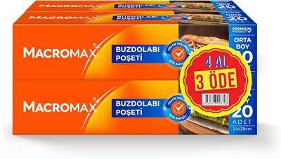 Macro Max Buzdolabı Poşeti Orta Boy 4 Al 3 Öde