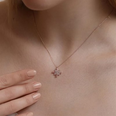 Madam Matmazel Umut Çiçeği Gümüş Takı Set, Rose Kaplama, 925 Ayar, Hediyelik, Kız, Arkadaş, Eş, Kadın Sevgili