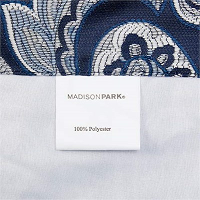 Madison Park Aubrey suni ipekten perde, şal desenli, jakar, çubuk cepli, görüş korumalı, oturma odası, mutfak, yatak odası ve yu - Seçenekler: 45.7G x 127U cm (1 Panel), 50 in x 95 in, 84