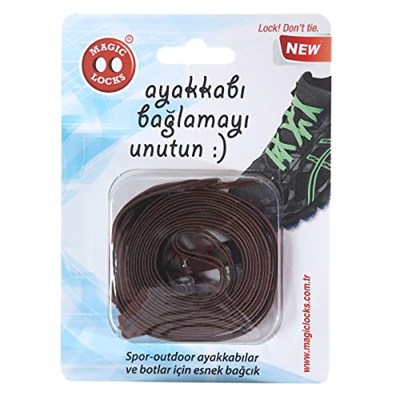 Magic Locks Kahverengi Kilitli Elastik Akıllı Bağcık