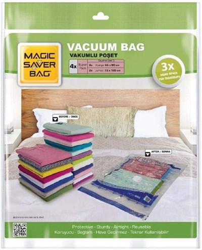 MAGIC SAVER BAG 4lü Vakumlu Poşet Seti 2