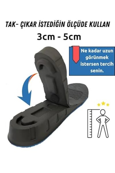 Magicfoot 5 Cm Boy Uzatıcı Tabanlık Ünisex Geliştirilmiş Özel Üretim Gizli Topuk Yükseltici (40-45)