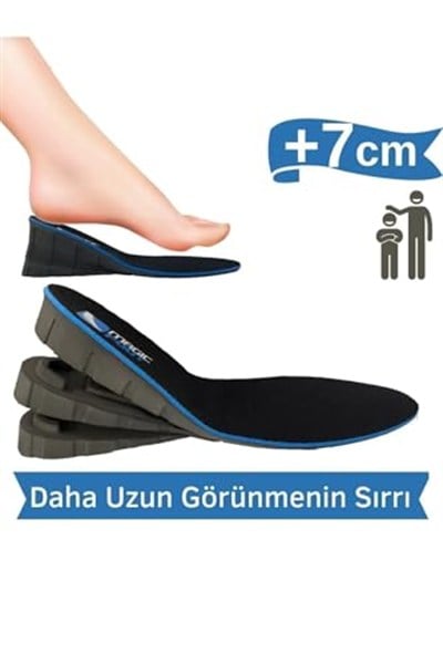 Magicfoot 7 Cm Boy Uzatıcı Tabanlık Ünisex Geliştirilmiş Özel Üretim Gizli Topuk Yükseltici (40-45)