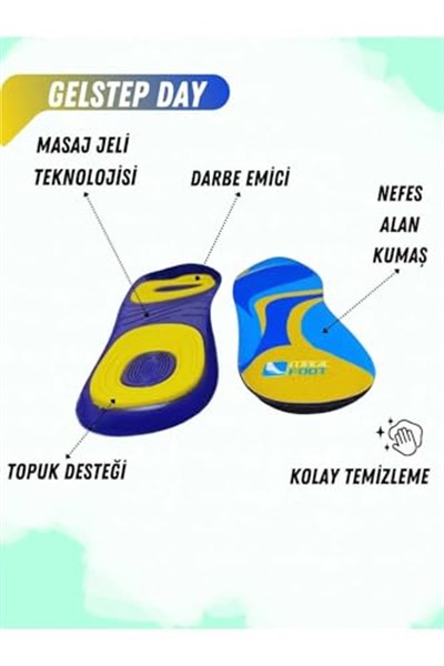 Magicfoot GelStep Günlük Yürüyüş Tabanlığı- Ortopedik - Koşu, Spor, Yürüyüş - Aktif Yaşam Tabanlık (40-45)