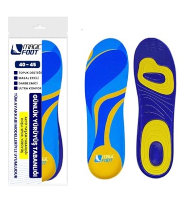 Magicfoot GelStep Günlük Yürüyüş Tabanlığı- Ortopedik - Koşu, Spor, Yürüyüş - Aktif Yaşam Tabanlık (40-45)