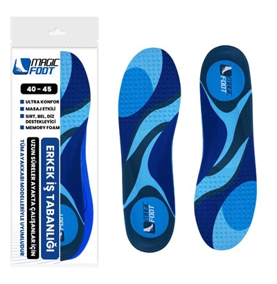 Magicfoot WorkEnergy İş Tabanlığı -Uzun Süreler Ayakta Çalışanlar İçin - High Memory Foam - Darbe Emici - Ortopedik Tabanlık (40-45)