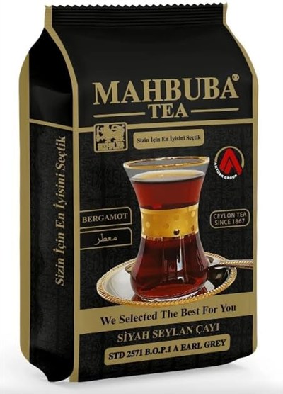 MAHBUBA Seylan Bergamot Aromalı Siyah Yaprak Çayı, 200g, Sri Lanka Ceylon, Saf Çay Yaprağı