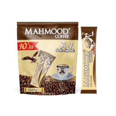 Mahmood Coffee 3ü 1 Arada Sütlü Köpüklü Kahve 18 gr x 10 Adet x 10lu Paket