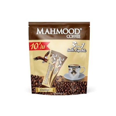 Mahmood Coffee 3ü 1 Arada Sütlü Köpüklü Kahve 18 gr x 10 Adet x 10lu Paket