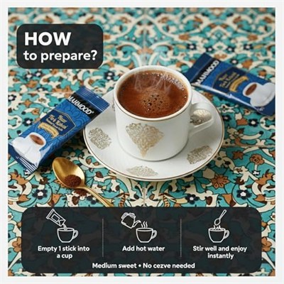 Mahmood Coffee Hazır Türk Kahvesi Orta (8 Gr x 12 Adet)