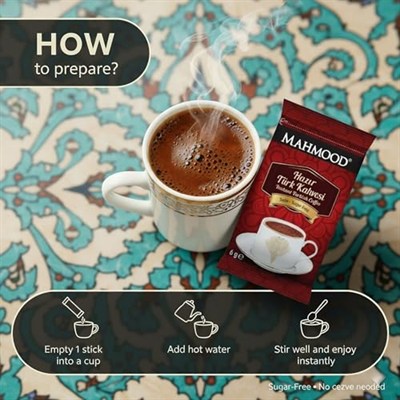 Mahmood Coffee Hazır Türk Kahvesi Sade (6 Gr x 12 Adet)