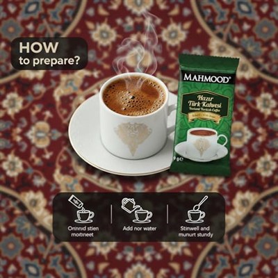Mahmood Coffee Hazır Türk Kahvesi Şekerli (9 Gr x 12 Adet)