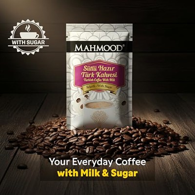 Mahmood Coffee Hazır Türk Kahvesi Sütlü Şekerli (25 Gr x 12 Adet)