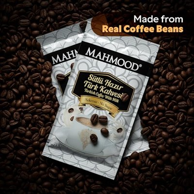 Mahmood Coffee Hazır Türk Kahvesi Sütlü Şekersiz (19 Gr x 12 Adet)