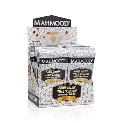 Mahmood Coffee Hazır Türk Kahvesi Sütlü Şekersiz (19 Gr x 12 Adet)