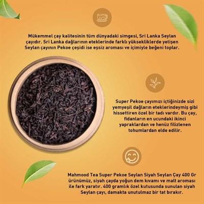 Mahmood Tea Super Pekoe Ithal Seylan Sri Lanka Ceylon Dökme Çayı 800 gr Ve 400 gr