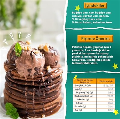 makarna lütfen! Kakaolu Keçiboynuzlu Pankek Karışımı 235 Gr
