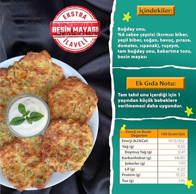 makarna lütfen! Sebzeli Mücver Karışımı Besin Mayalı 236 Gr