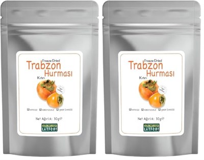 makarna lütfen! Trabzon Hurması Kuru Meyve Cipsi Dondurularak Kurutulmuş Freeze Dried Meyve Kıtırı (30 g) 2li paket