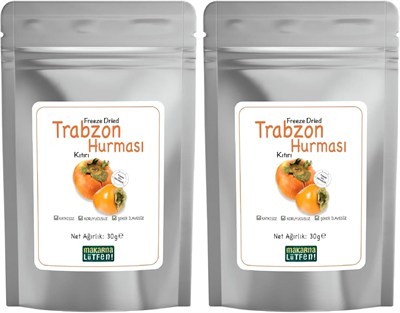 makarna lütfen! Trabzon Hurması Kuru Meyve Cipsi Dondurularak Kurutulmuş Freeze Dried Meyve Kıtırı (30 g) 2li paket